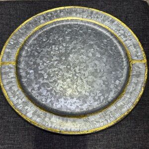 Hearth & Hand Silver and Gold Textured Charger Plate